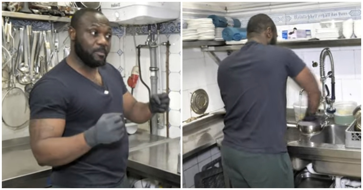 Ghanaian man opens up on life as a dishwasher in Germany