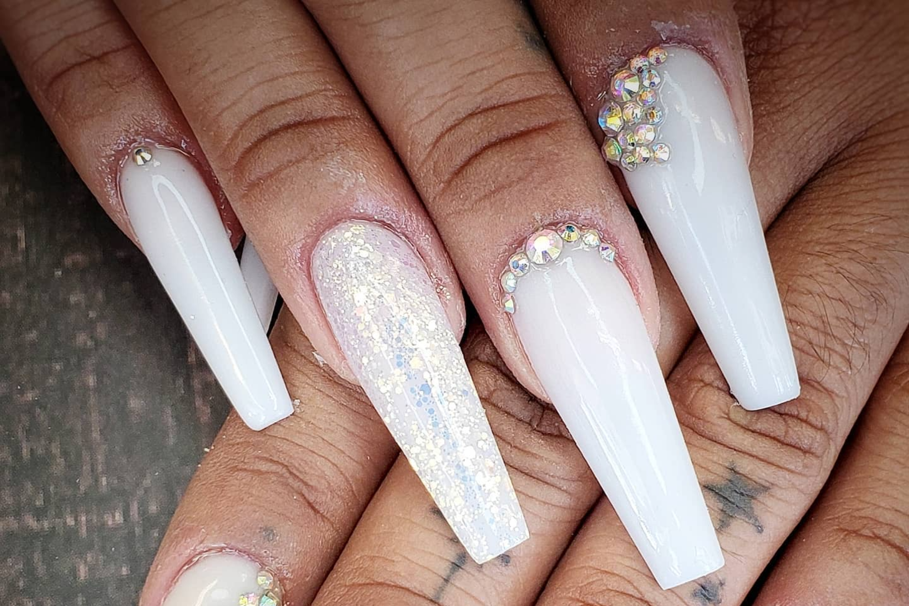Diamond Nails Designs for Baddies - Curly Girl Swag