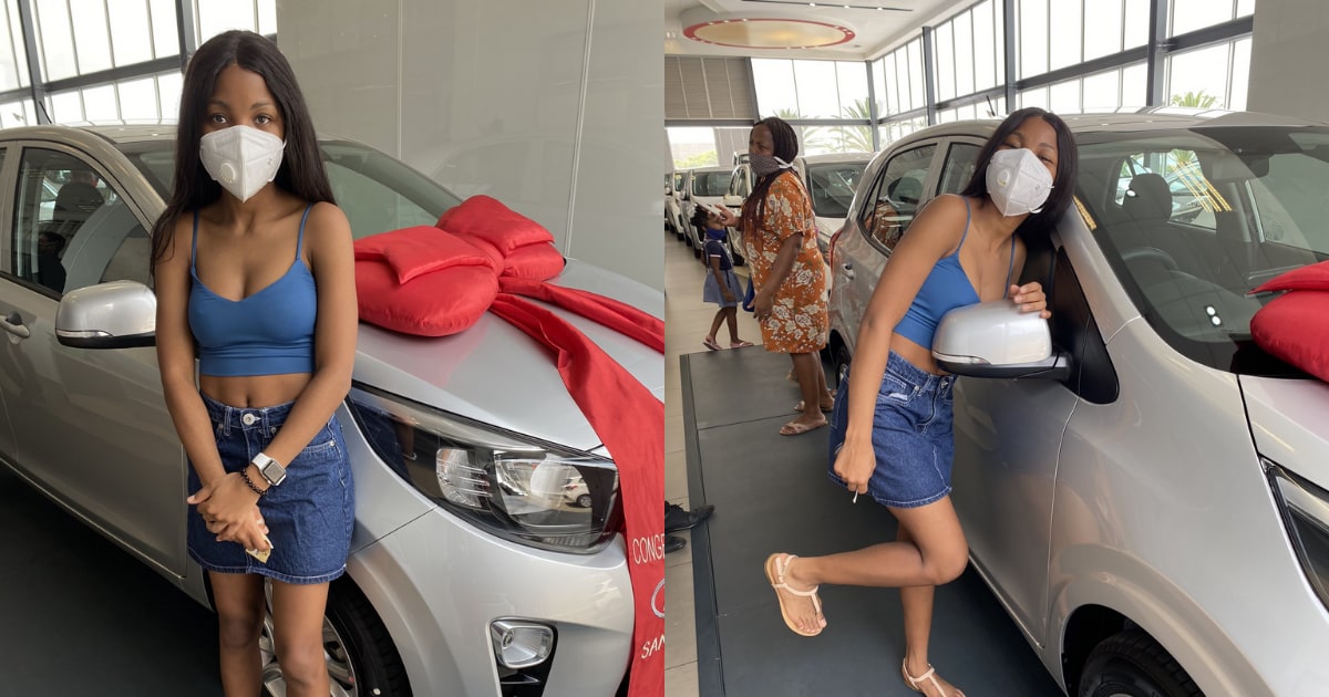 Beautiful South African woman celebrates getting some brand new wheels
