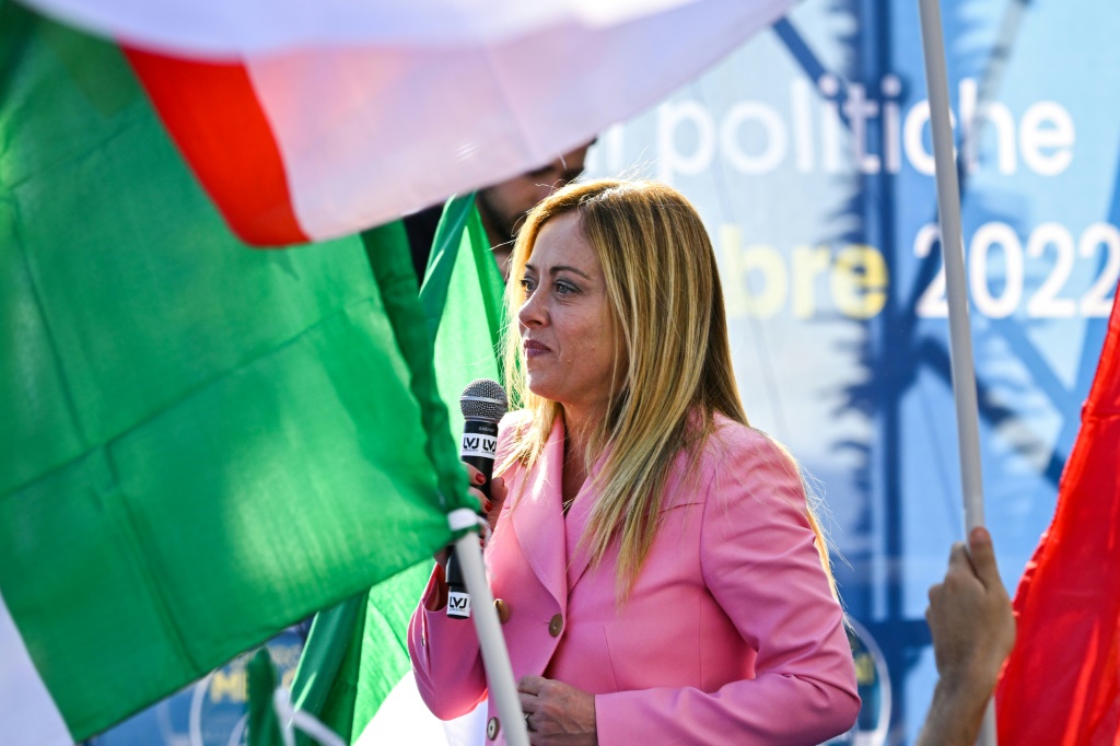 Far-right leader Giorgia Meloni has taken to wearing a lot of pink