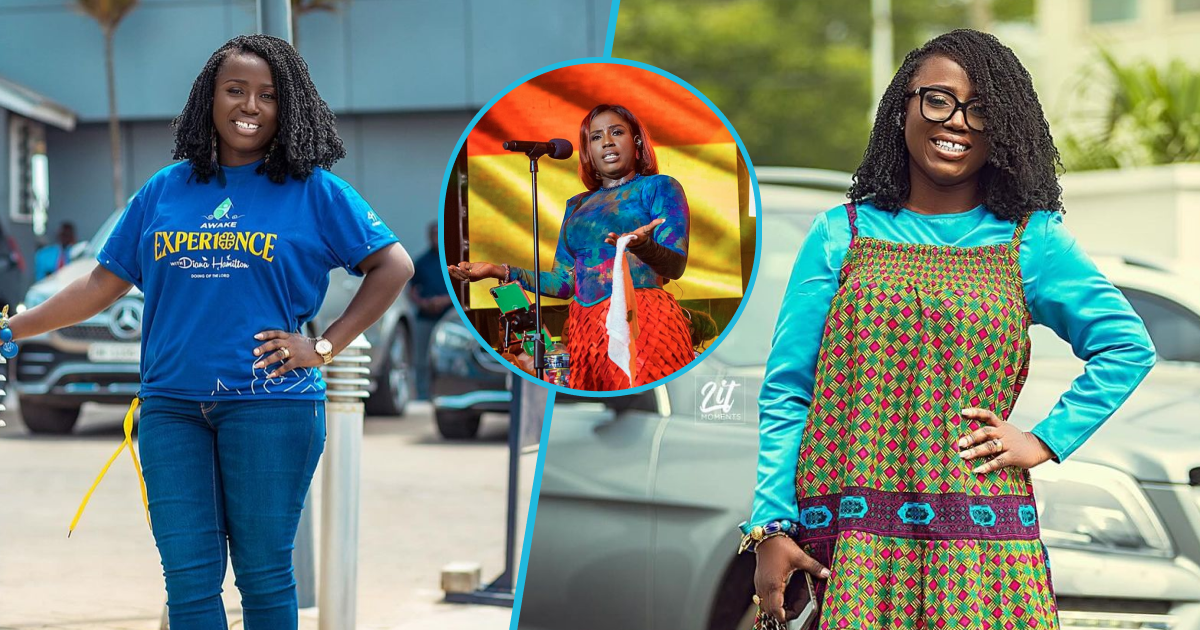 Diana Hamilton rocks batik top and origami skirt designed by Duaba Serwaa for her Awake Experience in Kumasi