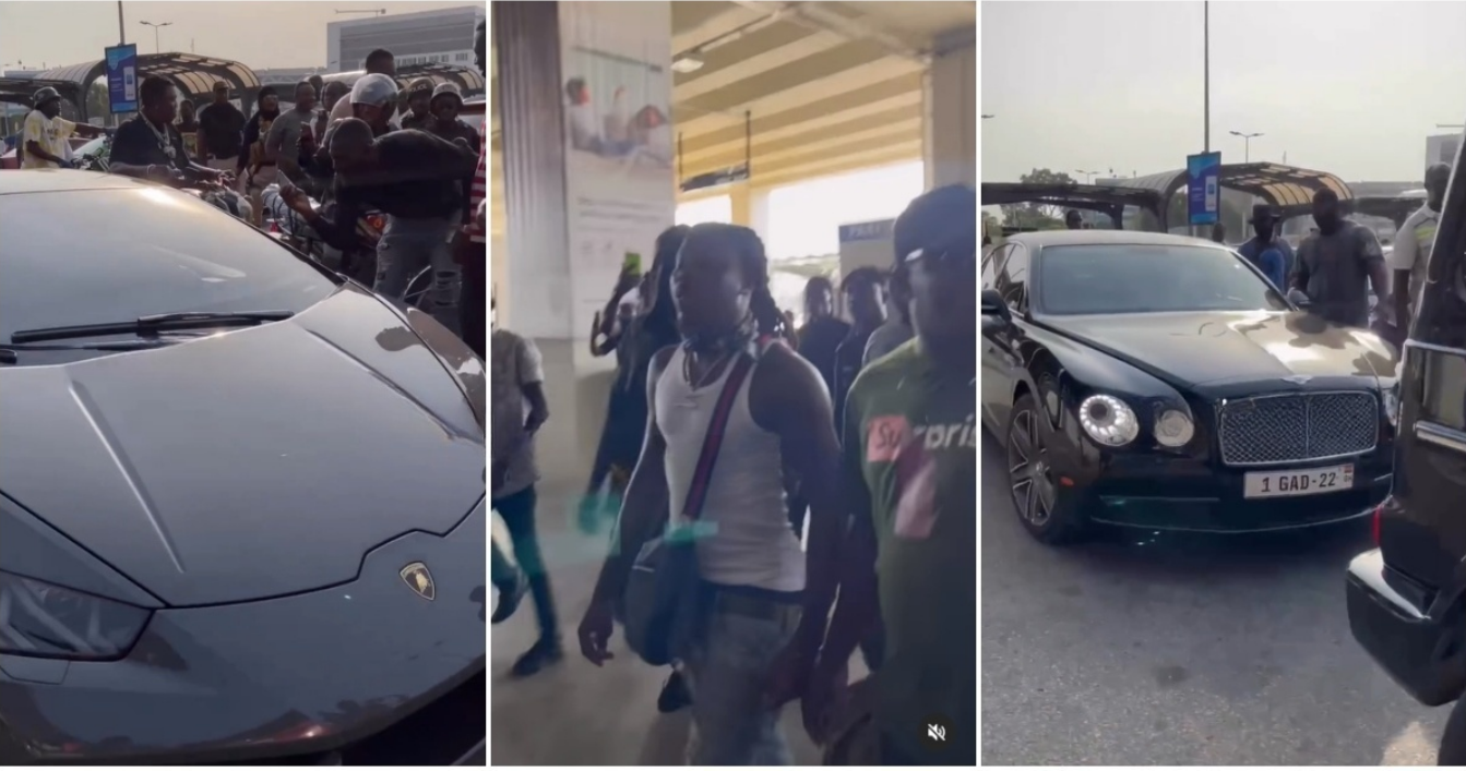 Stonebwoy Pulls Up In Expensive Lamborghini Huracan Worth Over GH₵3 Million; Picks Up Busy Signal At KIA
