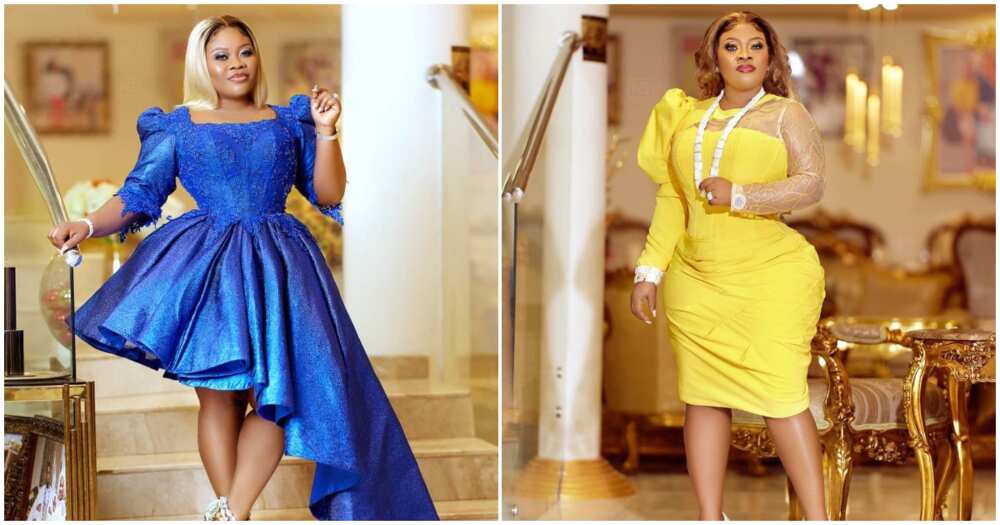 Obofowaa: 5 Beautiful Photos Of Rev Obofour's Wife In Elegant Dresses And Heavy Makeup Looks
