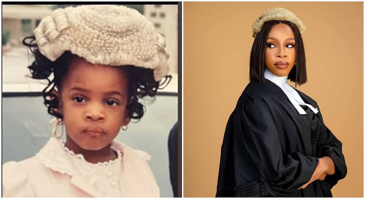 Photos of Adaeze Adim as a kid and when she was called to bar.