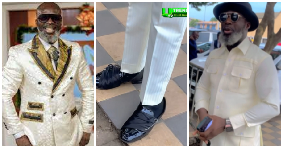 Prophet Kumchacha: Controversial pastor flaunts weird £2000 diaper-like shoes, drips in pinstriped suit