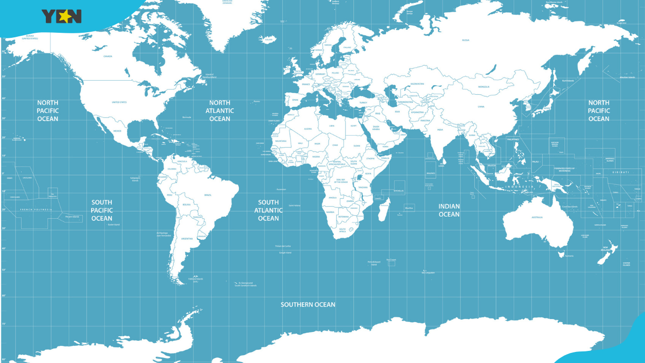 world map southern ocean