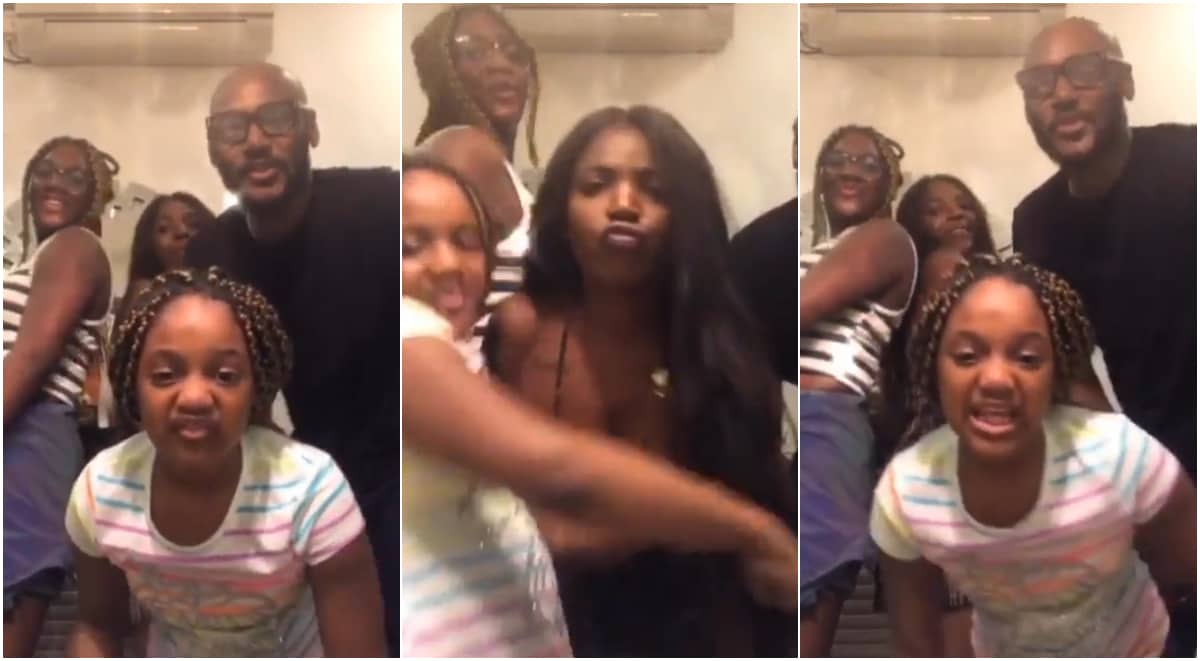 2baba grooves with wife and daughters at home (video)