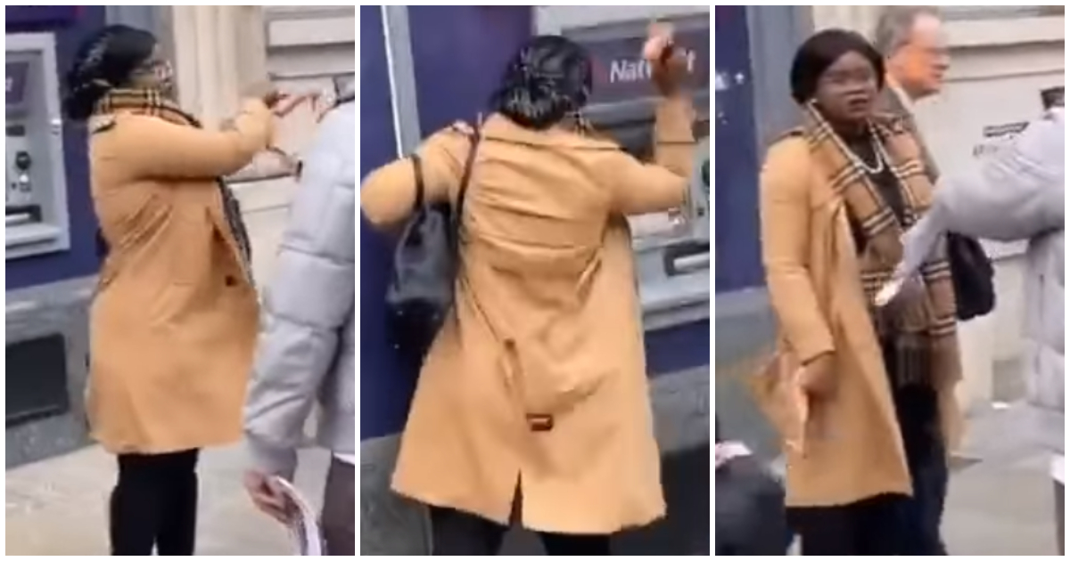 Lady smashes ATM machine