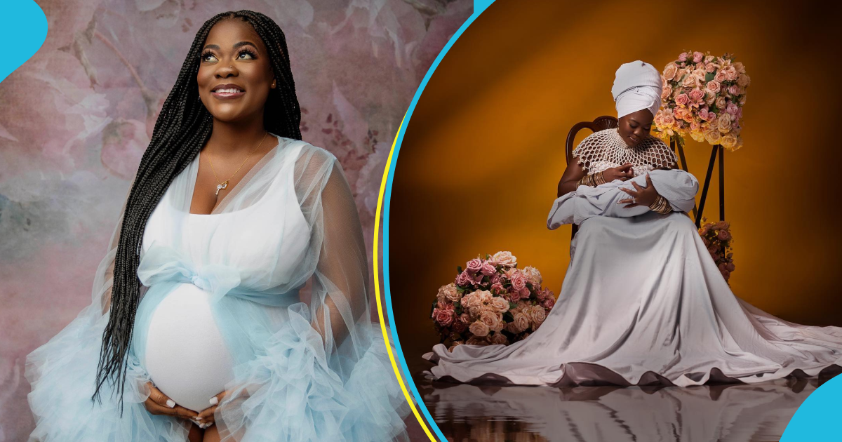 Asantewaa flaunts her baby for the first time, beautoful photos melt hearts as she celebrates Mother's Day