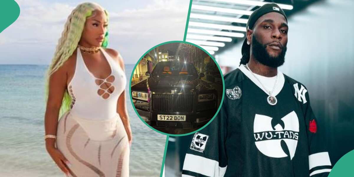 Singer Burna Boy with his ex Stefflon Don and her car
