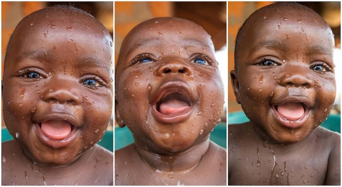 "Cuteness overload" - Baby with smooth glowing black skin melts hearts online, his smile and beautiful eyes stun many