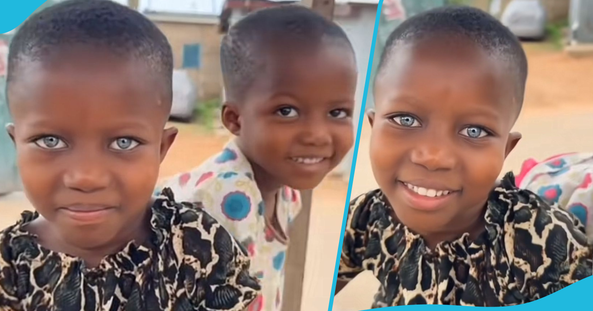 Lady In Awe as She Sees Little Ghanaian Girl with Beautiful Blue Eyes