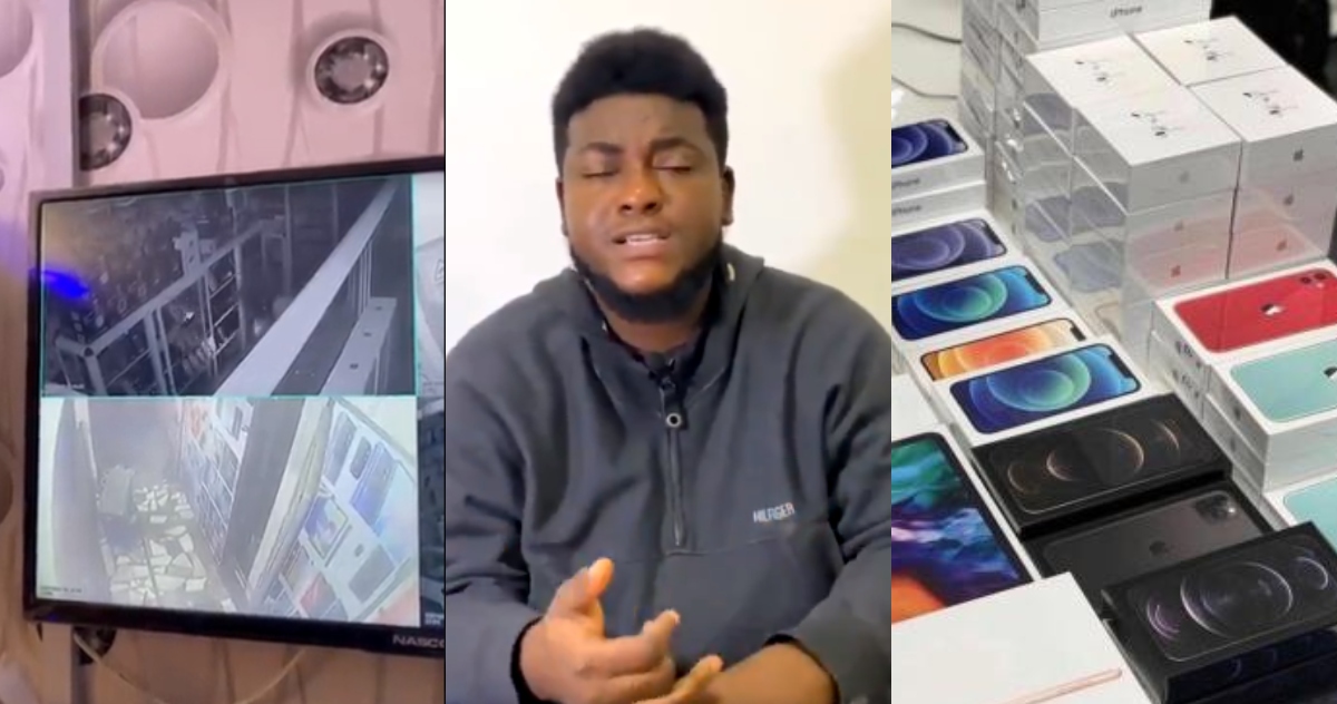 Huge iPhone shop in Ghana Emptied by Armed Robbers at Dawn; CCTV Footage Surfaces