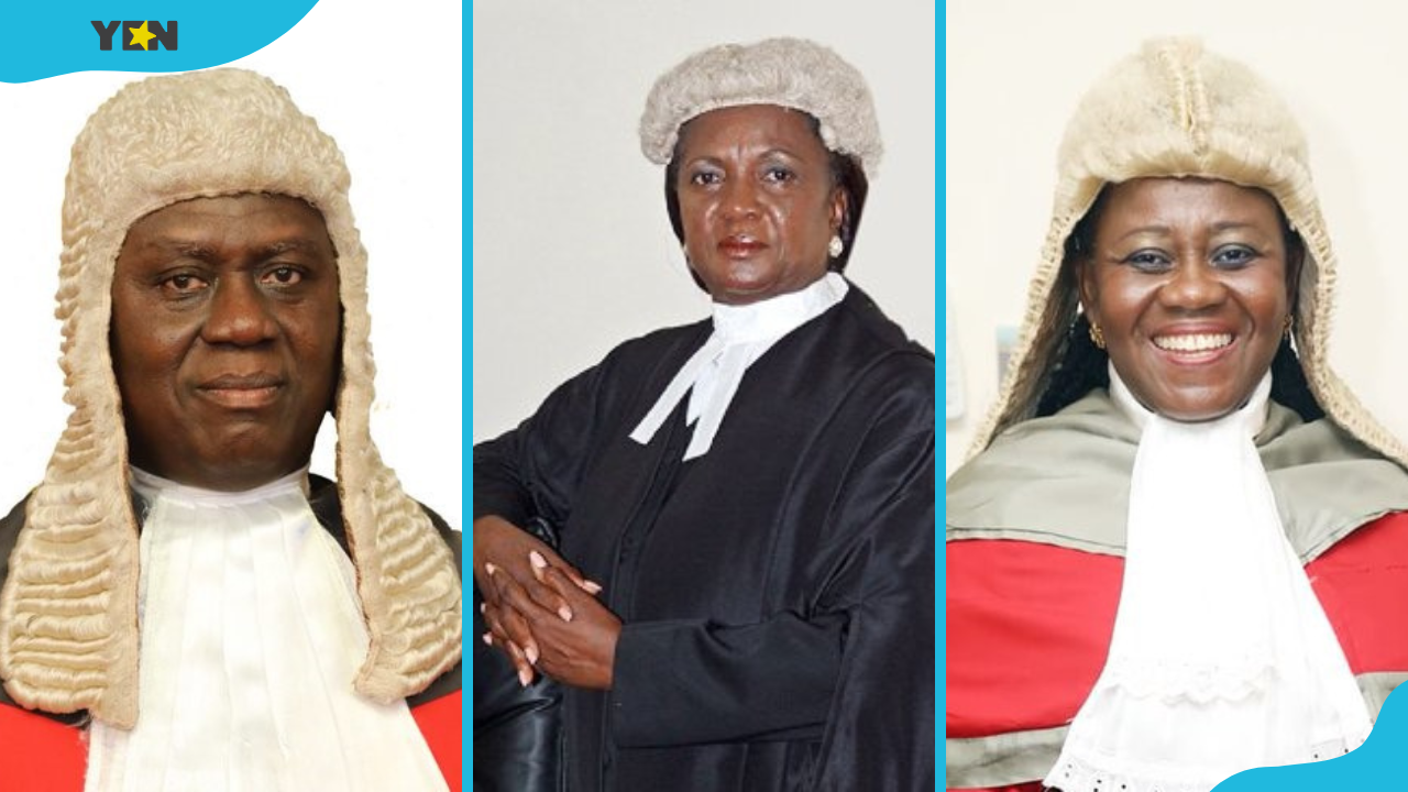 Chief Justices Kwasi Anin Yeboah (L), Georgina Theodora Wood and Gertrude Araba Esaaba Sackey Torkornoo (R)