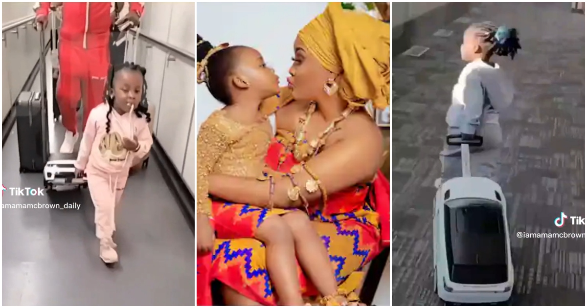 Nana Ama McBrown's Daughter: Baby Maxin Drags Luggage Like A Boss At The Airport; Cute Video Warms Hearts