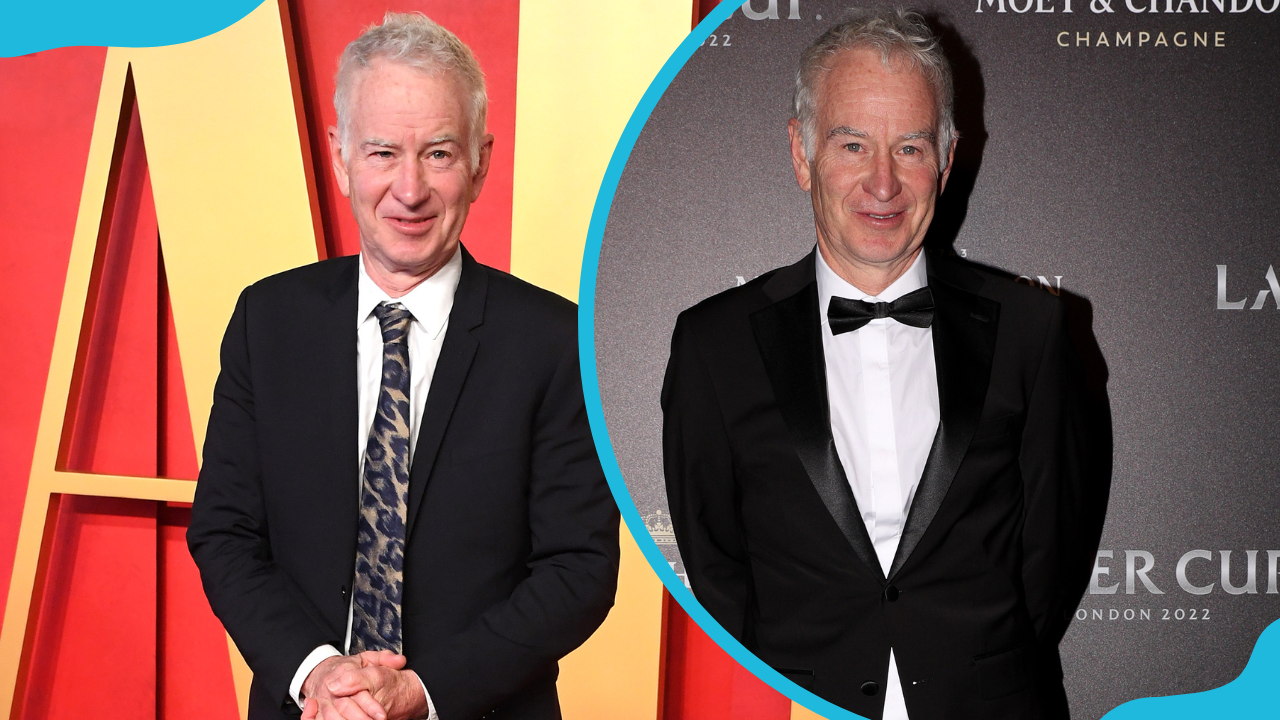 Tennis legend John McEnroe poses at two separate events.