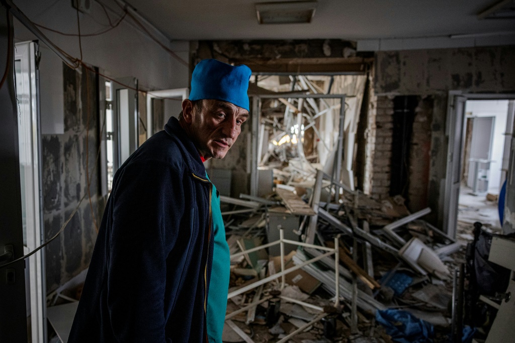 In March, Izyum hospital was hit by a missile which devastated its operating theatre and intensive care unit, says Yuri Kuznetsov