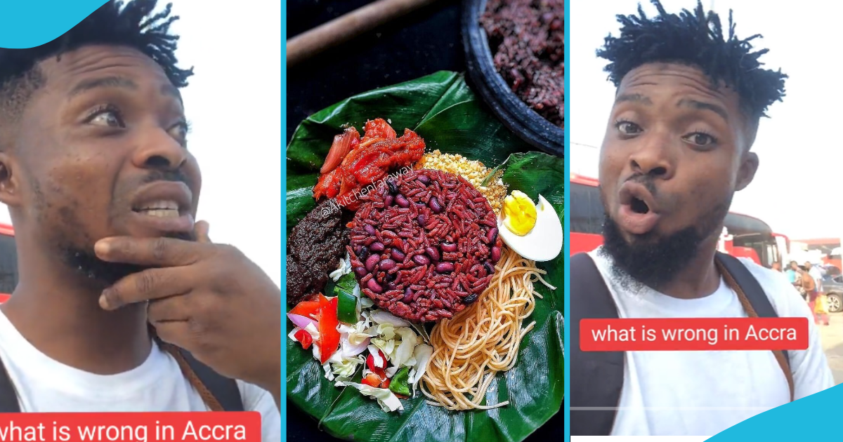 umasi-based guy visits Accra for the first time and begs to go back after buying waakye for GH¢30