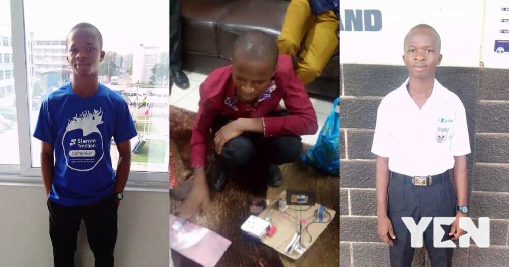 Meet Samuel the Ghanaian SHS boy who has invented a car that is fueled with water, bomb & others
