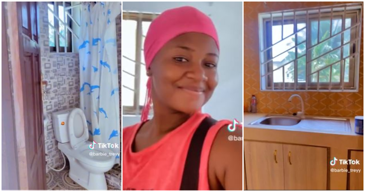 Ghanaian lady flaunts her new apartment after several months of searching