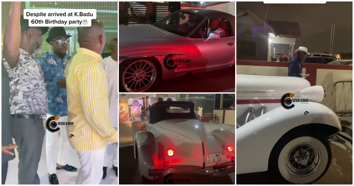 Despite, Ofori Sarpong and Friends arrive in luxury cars to K. Badu's 60th birthday party