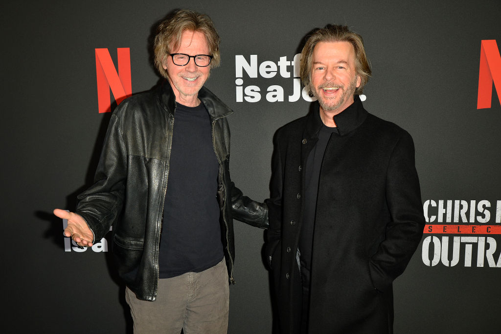 Dana Carvey and David Spade attend the Chris Rock: Selective Outrage The Show Before the Show Photo Call at The Comedy Store