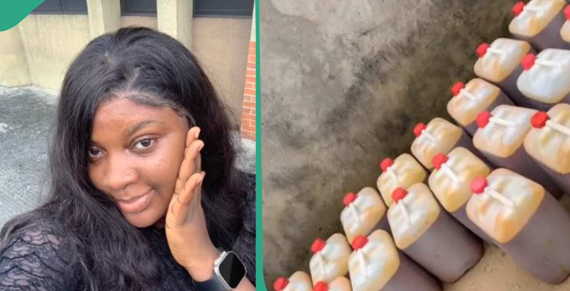 Reactions as lady flaunts her booming palm oil business online