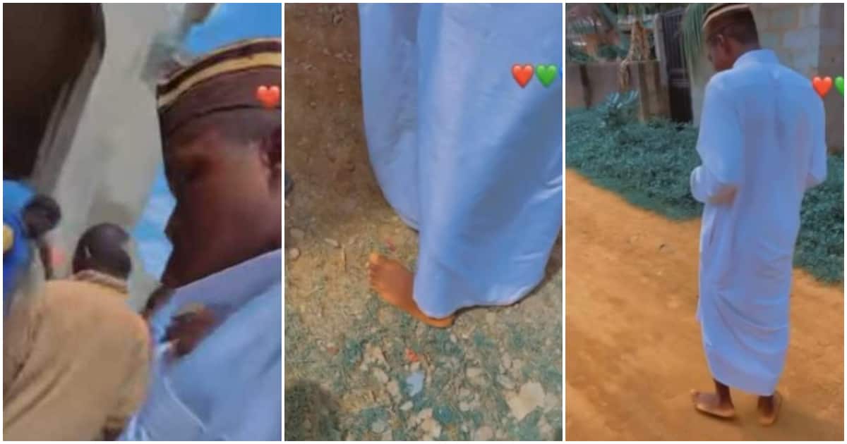 Ramadan: Alfa spotted going home barefooted after his footwear was stolen