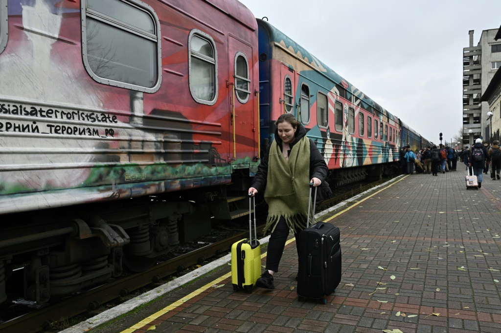 It was the first train to pull into Kherson in eight months
