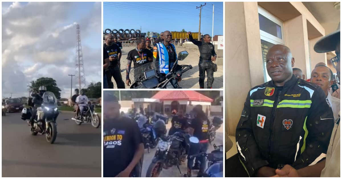 Kunle Adeyanju latest news, London to Lagos biker latest news, UK-Lagos biker arrives Nigeria, Zenab