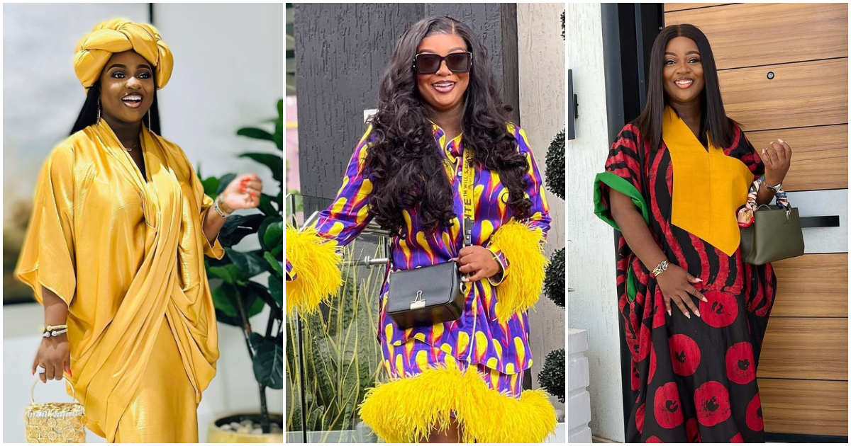Jackie Appiah: Ghanaian actress travels to Ejisu in a sleek African print dress styled with GH₵12,000 sneakers & GH₵11,000 off-white bag