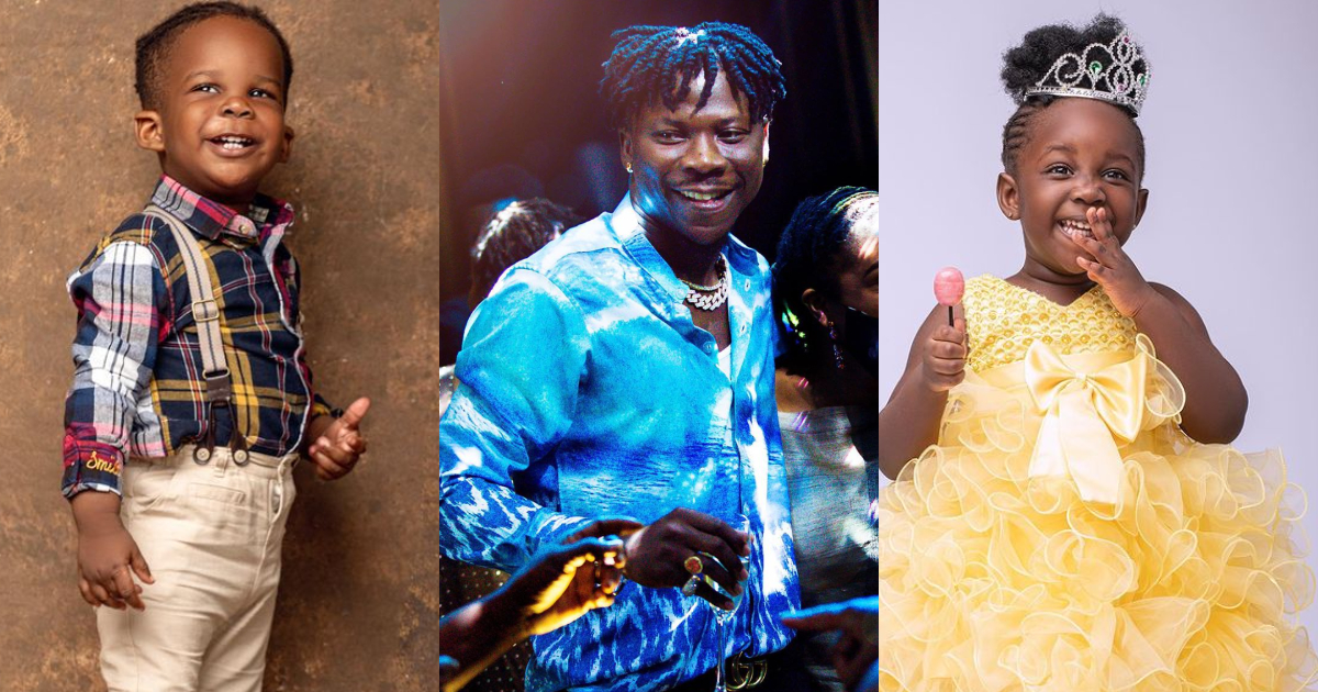 Stonebwoy: Musician Plays with his Children Jidula and L. Janam; Flaunts Living room