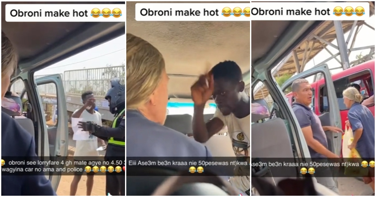 Old obroni quarrels with mate in trotro for adding 50 pesewas to transport fare: “Accra make hot”