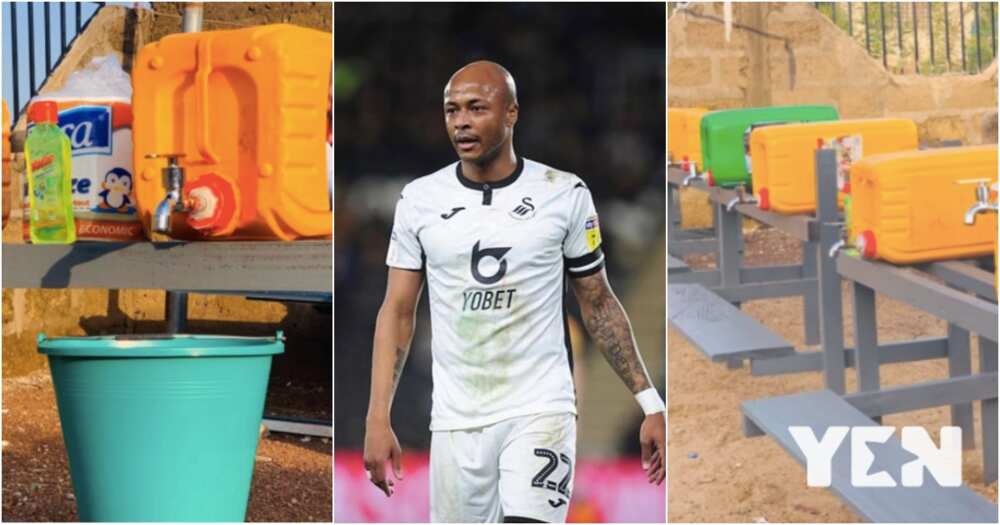 Andre Ayew donates hand sanitizers and hand washing bins to the people of Tamale