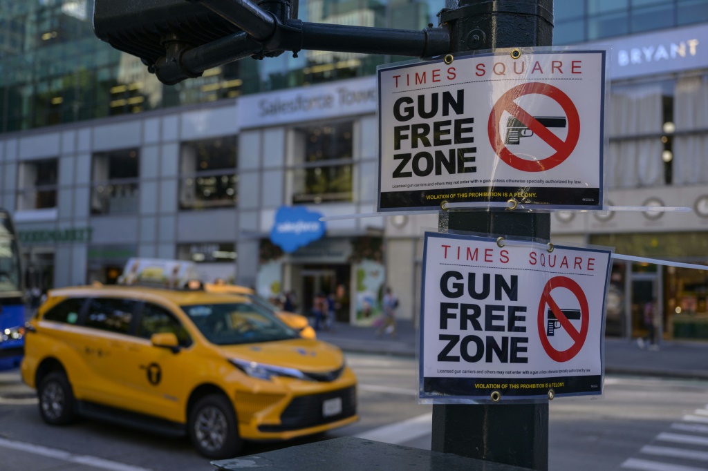Times Square in New York City was declared a gun-free zone after the state implemented new restrictions on carrying firearms outside the home, but a judge has now blocked those restrictions