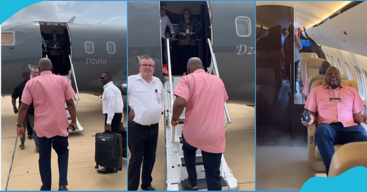 Ibrahim Mahama boarding his private jet