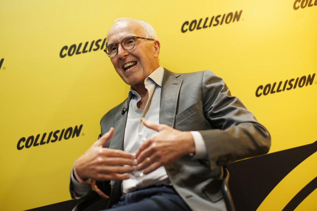 US real estate billionaire Frank McCourt speaks during an interview at the Collision 2024 tech conference