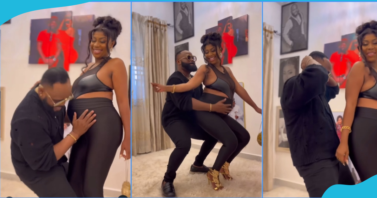 Praye Tietia worships Selly Galley's baby bump in touching video warms hearts on social media
