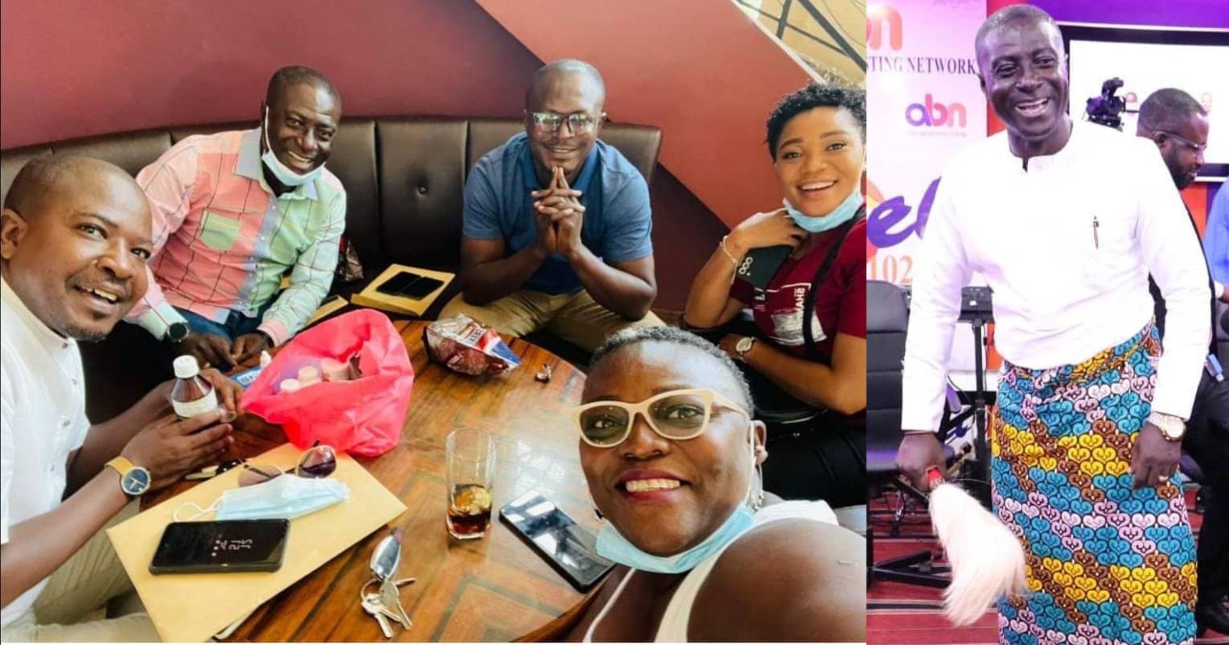 Captain Smart Joins Nana Yaa Brefo, Other Angel FM Colleagues To Chill After His Suspension (Photo)