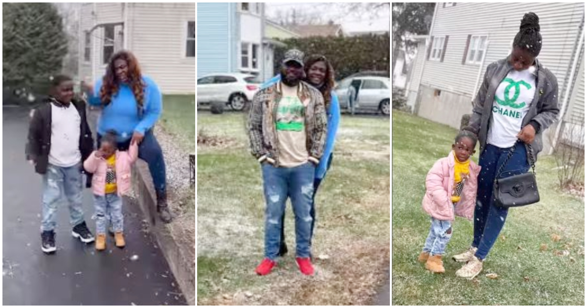 Tracey Boakye chills with family in snow