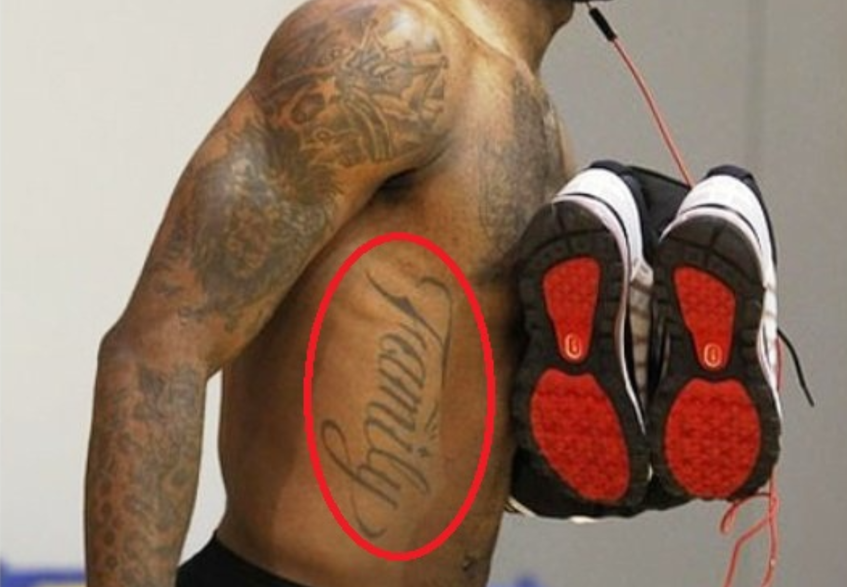 LeBron James has a family tattoo on his right abdomen