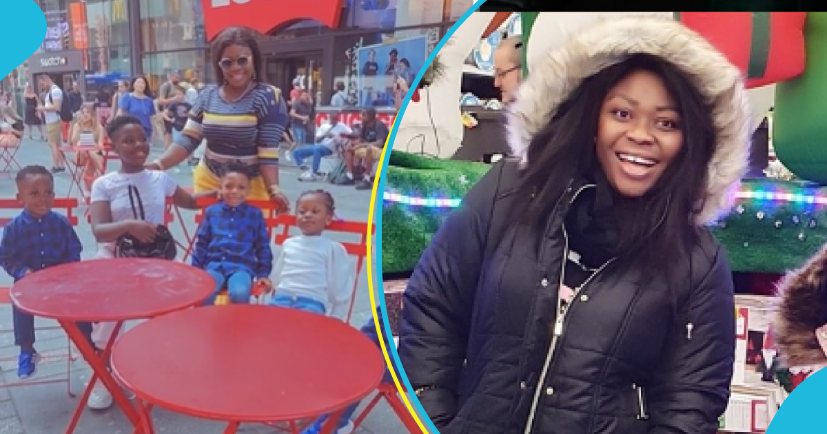 Reverend Obofour's wife and children go for holidays in America, their triplets look grown in video