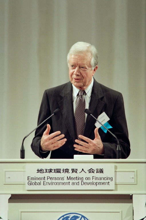 Jimmy Carter was deeply involved in climate and environmental issues long after his US presidency, including at a 1992 meeting in Japan on financing global environment and development