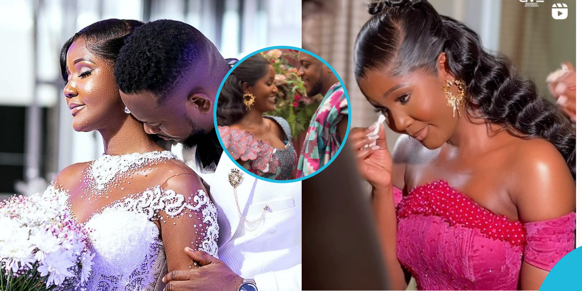 Ghanaian bride living in Canada goes viral as she sheds uncontrollable tears during her wedding in Ghana