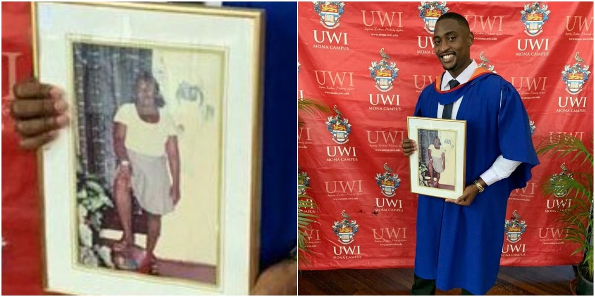 Man brings deceased mum's portrait to grace his graduation ceremony