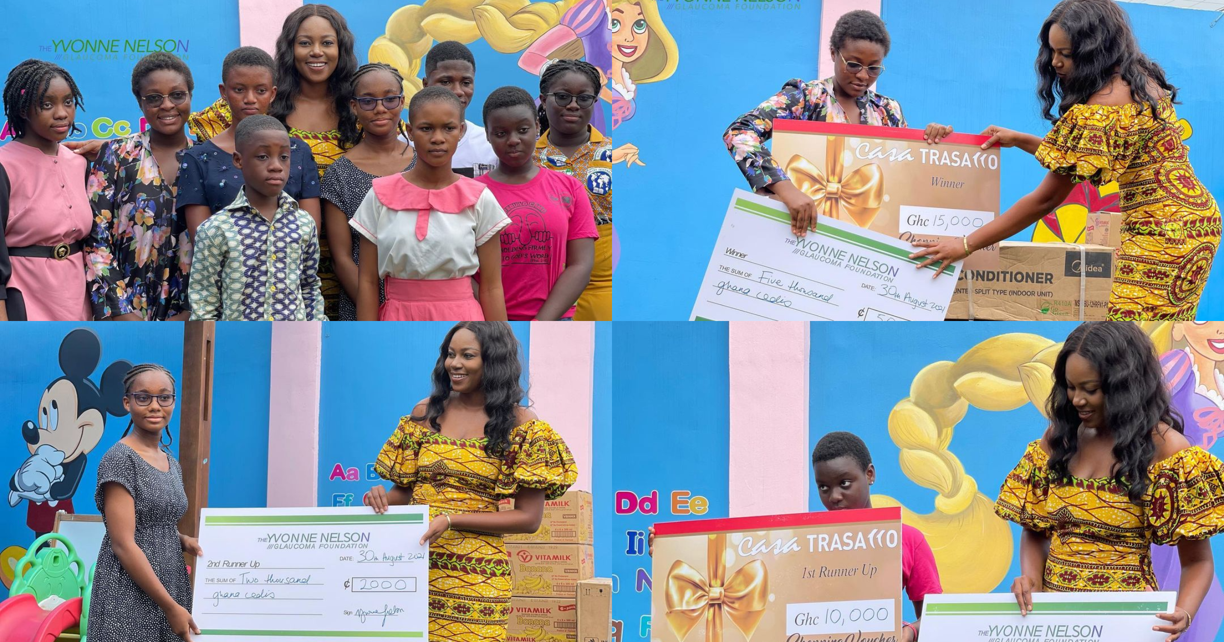 Yvonne Nelson presents prizes to winners