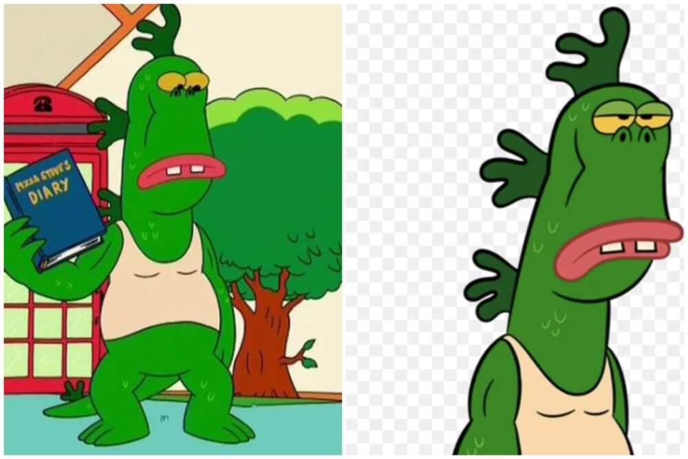 Green cartoon characters