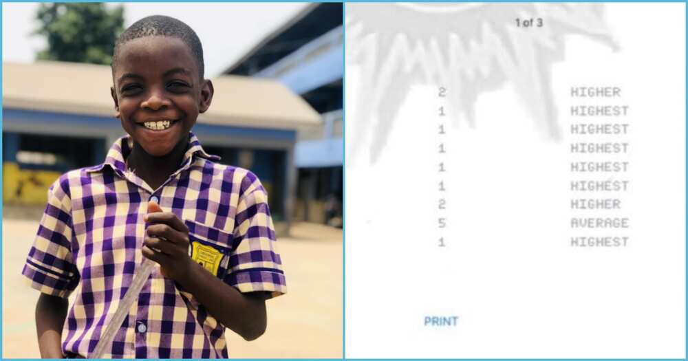 Photo of Convenant and his BECE result slip
