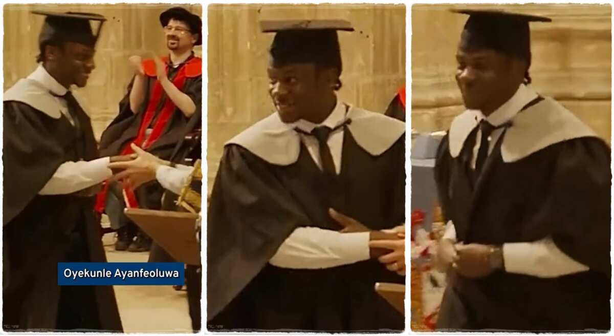Photos of Boluwatife Oluwasemilore as he graduates from the University of Kent.