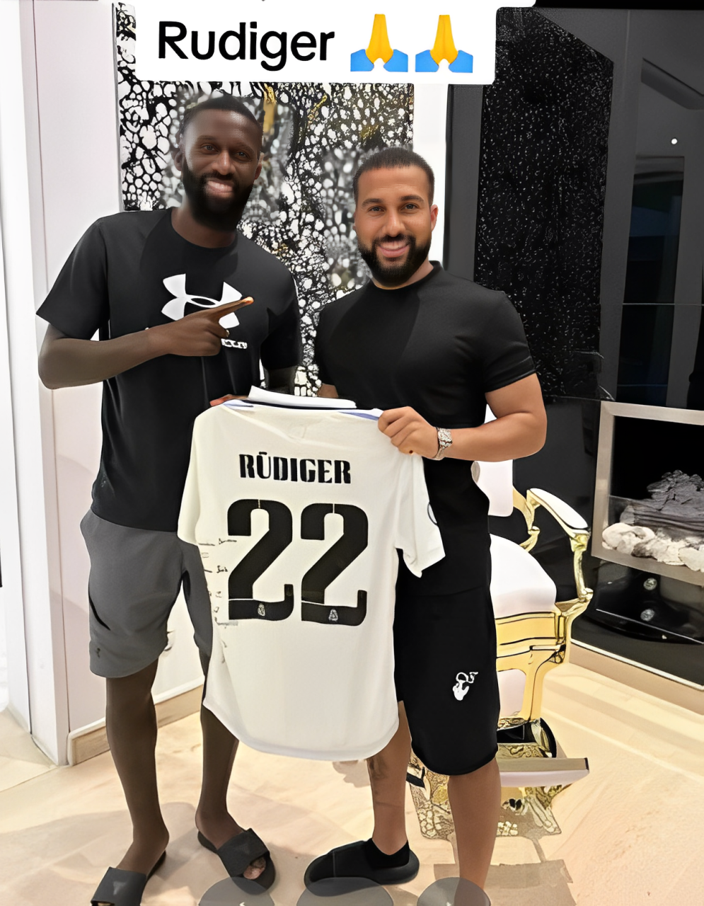 Kofi Kyere: Black Stars midfielder meets Rudiger, hangs out with him (Photos)